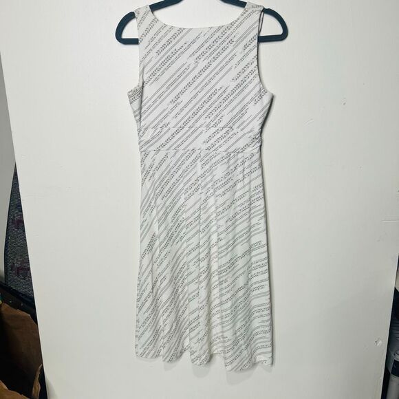 Eddie Bauer White Cream Gray PAtterned Tank Tee Shirt Dress sz S - Picture 10 of 10